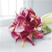 Deep Pink Calla Lily &amp; Pearl Bridesmaid Bouquet