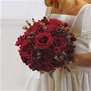 Scarlet Rose &amp; Berry Bridesmaid Bouquet