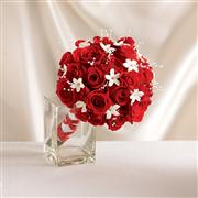 Dazzling Red Rose &amp; Stephanotis Scented Bridesmaid Bouquet