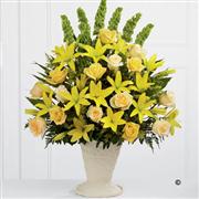 Extra Large Yellow Lily and Rose Service Arrangement