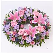 Rose and Lily Wreath - Pink &amp; Lilac  