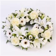 Rose &amp; Lily Wreath - White