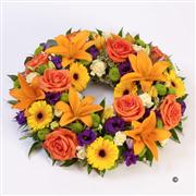 Rose and Lily Wreath - Vibrant 