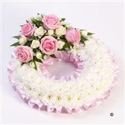 Traditional Wreath - White &amp; Pink