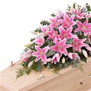 Grand Lily Casket Spray - Pink