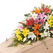 Grand Lily Casket Spray - Mixed Colours