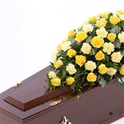 Victorious Rose and Carnation Casket Spray - Yellow