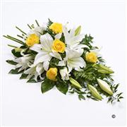 Large Rose and Lily Spray - Yellow and White