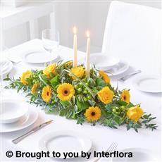 Sunshine Yellow Floral Candle Centrepiece