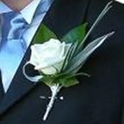 BH 2 White Rose Buttonhole