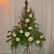 White Roses Pedestal 