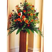 Orange &amp; White Pedestal 