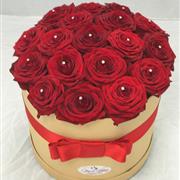 Grand Luxury Red Roses Hat Box