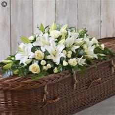 Luxury Lily and Rose Casket Spray White