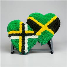 DH05 DOUBLE FLAG HEART ON THE STAND 